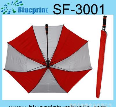 高爾夫用傘 加大加固自動高爾夫傘 雙層直桿高爾夫傘促銷