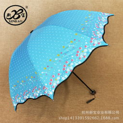 新寶傘 時尚圓點波浪邊公主晴雨兩用傘，打造優雅防曬新風尚